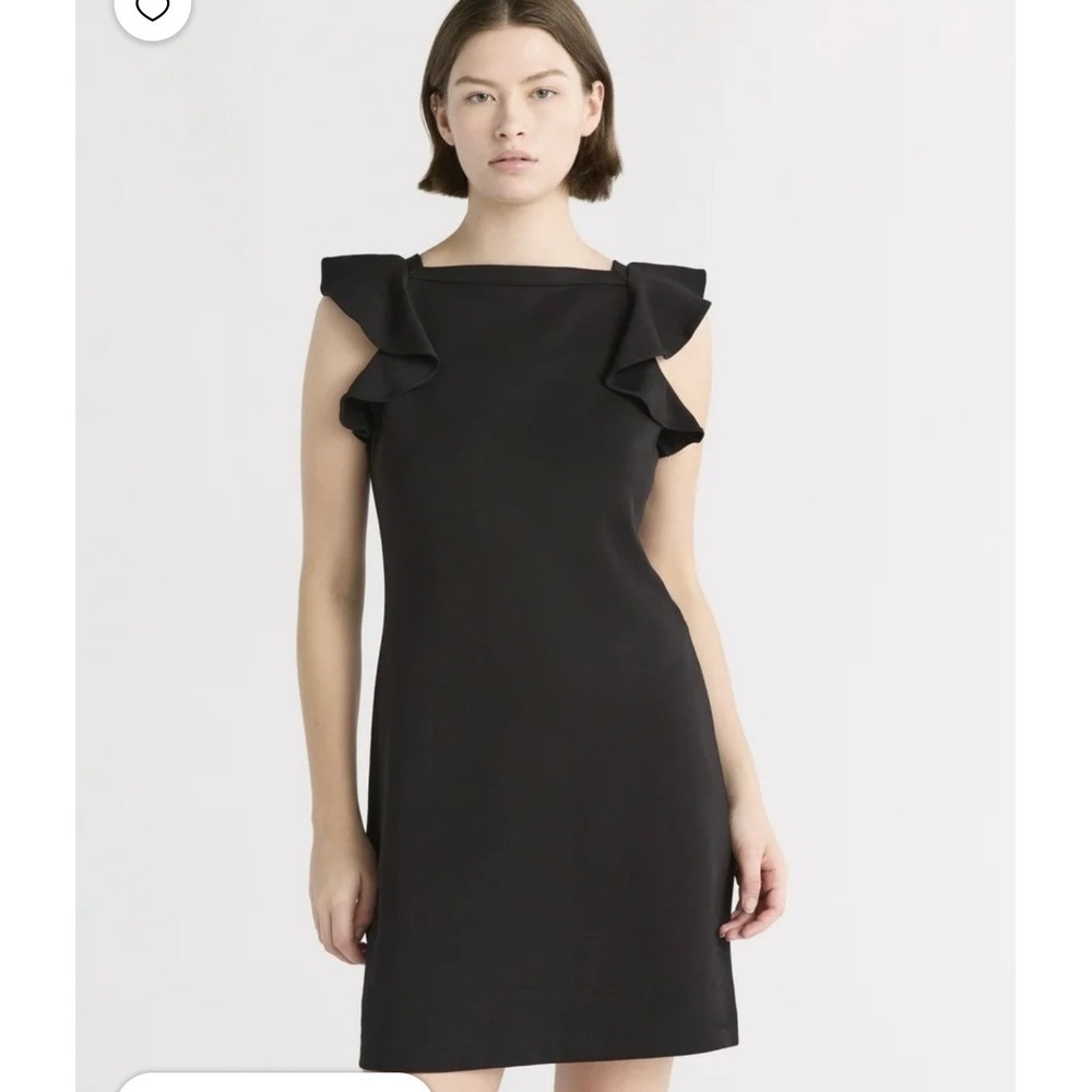 NEW Free Assembly Ruffle Sleeve Tank Dress Womens XS Black Shift Mini Cocktail